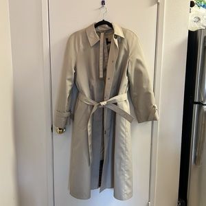 Eddie Bauer Jacket with removable down liner and pockets and a belt.